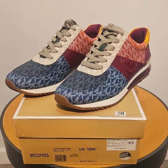 Michael Kors Blue and Red Patterned Sneakers - Picture 2 of 9